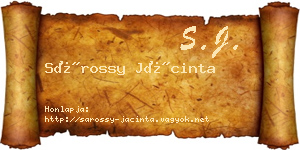 Sárossy Jácinta névjegykártya